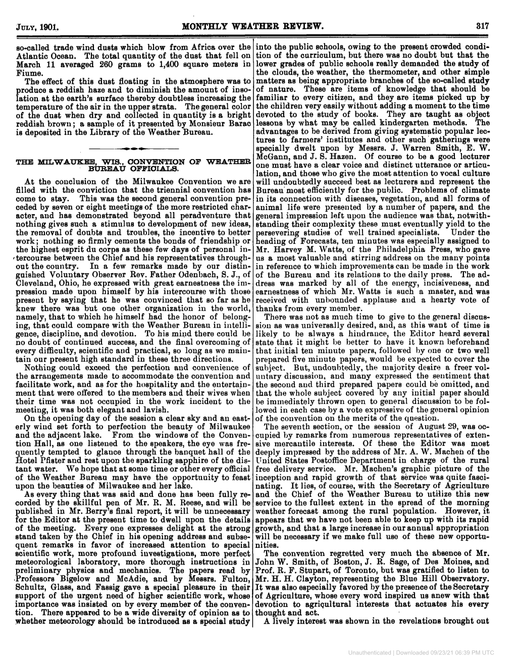 July, 1901. Monthly Weather Review