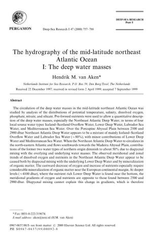 The Hydrography of the Mid-Latitude Northeast Atlantic Ocean I: the Deep Water Masses Hendrik M