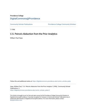 C.S. Peirce's Abduction from the Prior Analytics