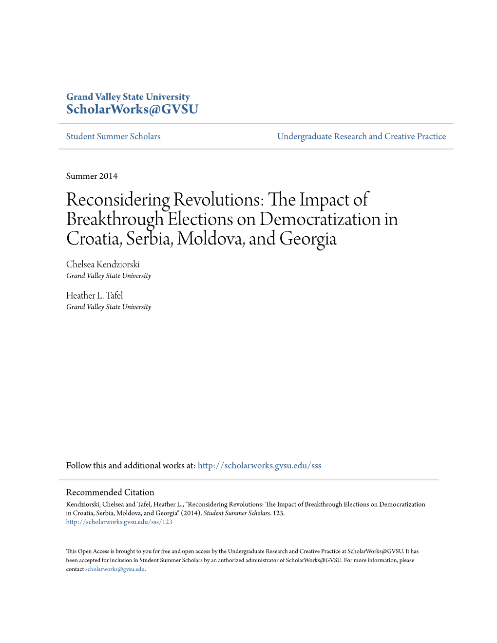 The Impact of Breakthrough Elections on Democratization