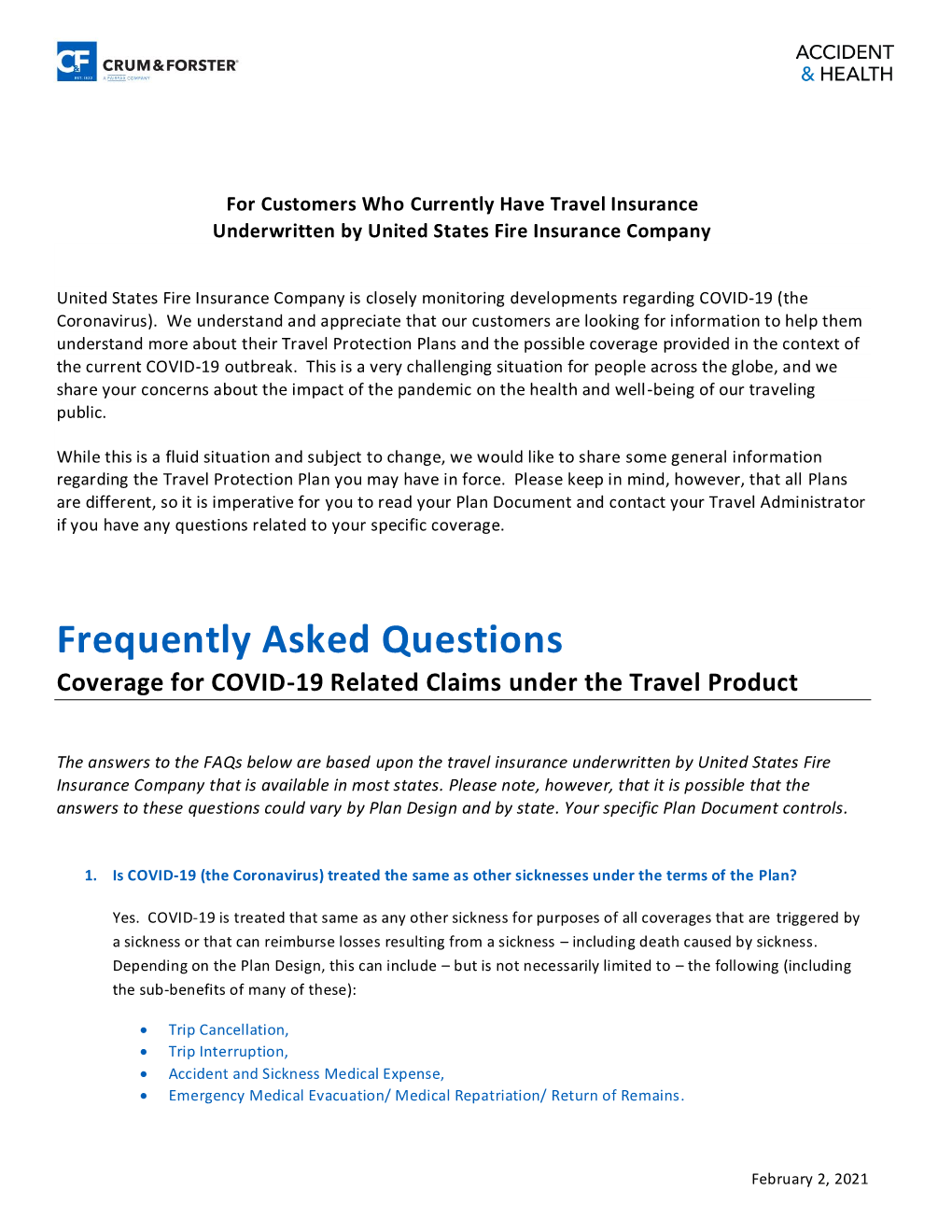 Covid-19 Faqs