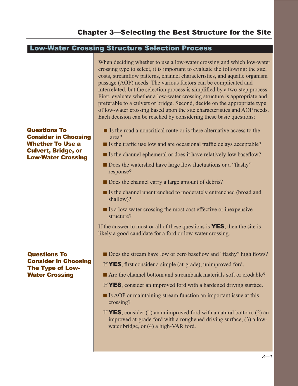 Low-Water Crossings: Geomorphic, Biological