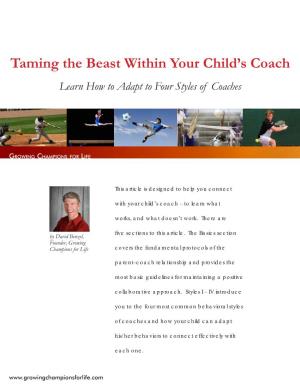 Taming the Beast Within Your Child's Coach (PDF)