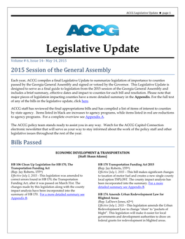Legislative Update  Page 1
