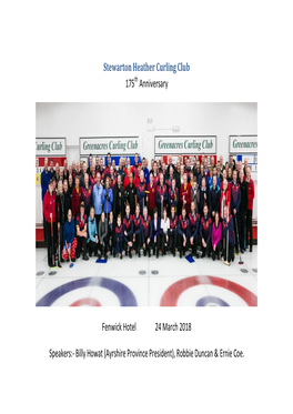 Stewarton Heather Curling Club 175 Anniversary Fenwick Hotel 24