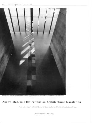 Ando's Modern : Reflections on Architectural Translation