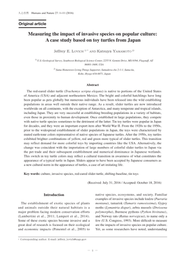 Measuring the Impact of Invasive Species on Popular Culture: a Case Study Based on Toy Turtles from Japan