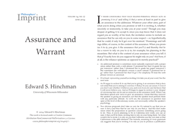 Assurance and Warrant