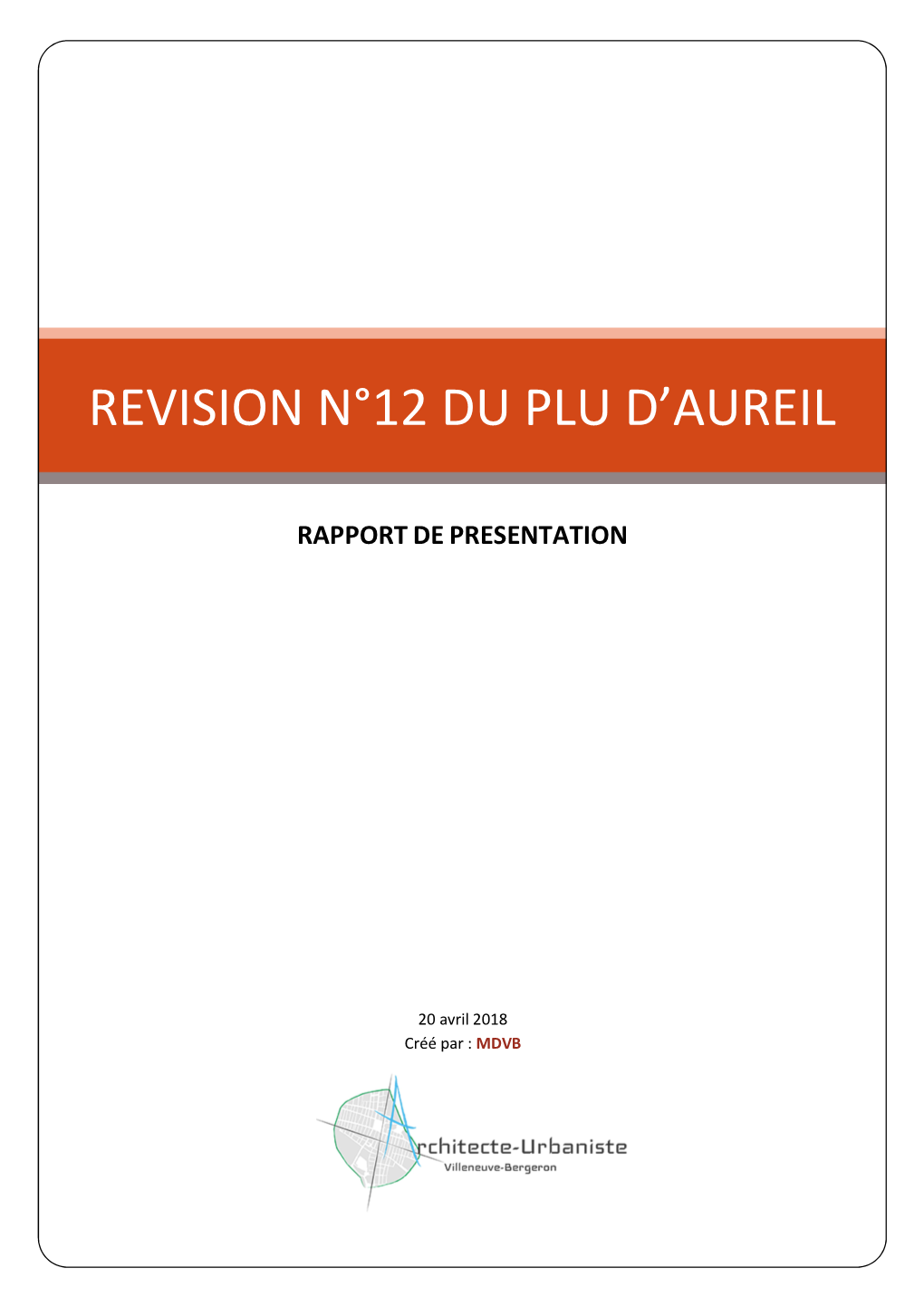 Revision N°12 Du Plu D'aureil