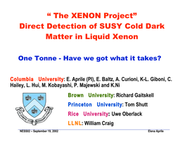 Direct Detection of SUSY Cold Dark Matter in Liquid Xenon