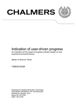 Progress an Evaluation of the Impact of Progress Indicator Design on User Experience and Performance