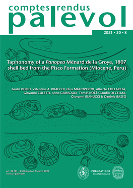 Taphonomy of a Panopea Ménard De La Groye, 1807 Shell Bed from the Pisco Formation (Miocene, Peru)