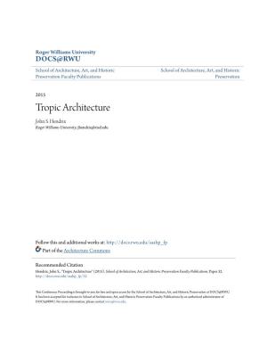 Tropic Architecture John S