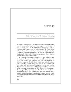 CHAPTER 13 Radiative Transfer with Multiple Scattering