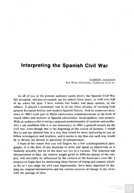 Interpreting the Spanish Civil War