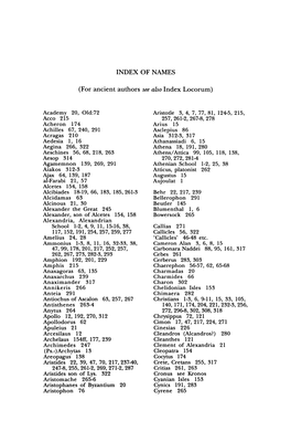 For Ancient Authors See Al5o Index Locorum)