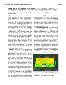 Tunguska Event and Magnetic Signature Over the Epicenter. M. Takac1, G. Kletetschka1,2,3, R. Kavkova1 ,V. Pe- Trucha4, M. Dress