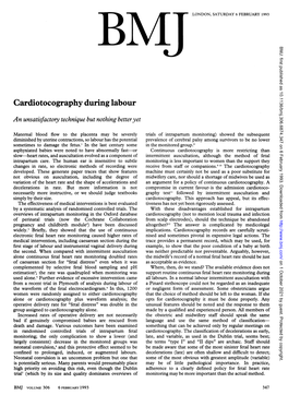 Cardiotocography Duringlabour