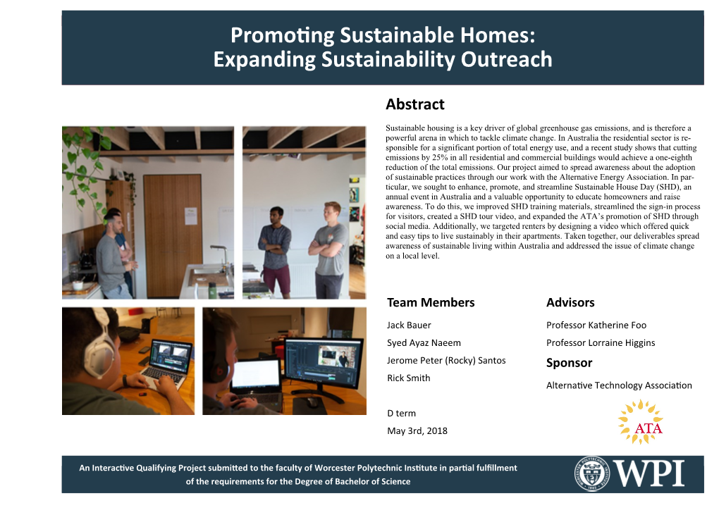 Promoting Sustainable Homes: Expanding Sustainability Outreach