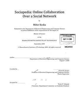 Sociapedia: Online Collaboration Over a Social Network