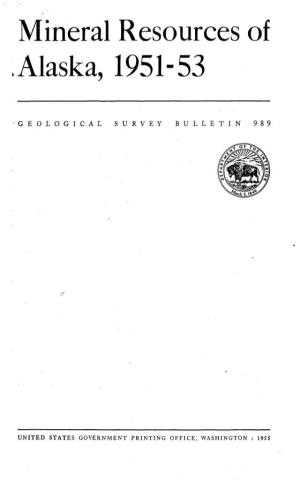 Mineral Resources of .Alaska, 1951-53