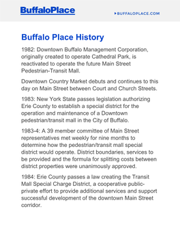 Buffalo Place History