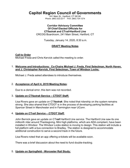 Corridor Advisory Committee Minutes from 1.19.20