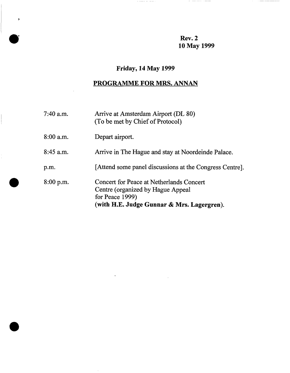 Rev. 2 10 May 1999 Friday, 14 May 1999 PROGRAMME for MRS