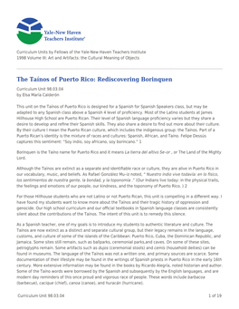 The Taínos of Puerto Rico: Rediscovering Borinquen