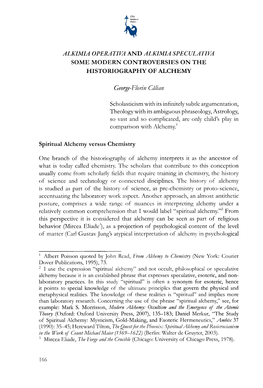Alkímia Operativa and Alkímia Speculativa Some Modern Controversies on the Historiography of Alchemy
