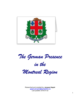 The German Presence in the Montreal Region