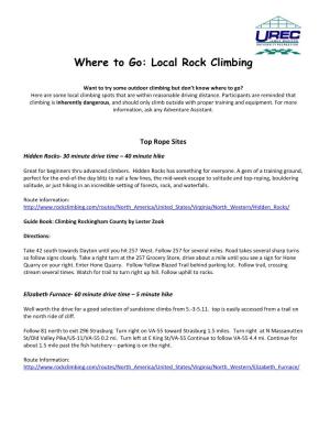 Where to Go: Local Rock Climbing