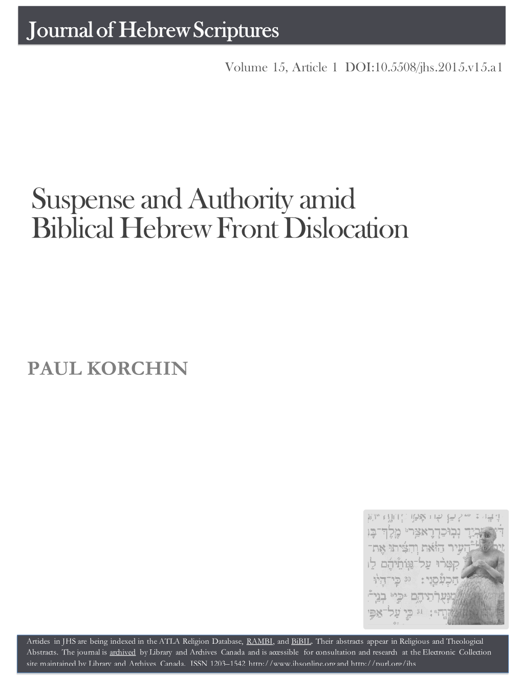 Suspense and Authority Amid Biblical Hebrew Front Dislocation