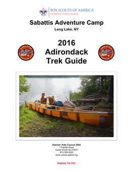 Sabattis Adventure Camp Long Lake, NY