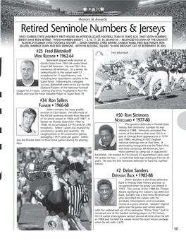 Retired Seminole Numbers & Jerseys