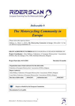 The Motorcycling Community in Europe