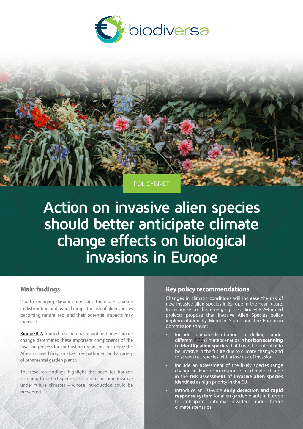 Action on Invasive Alien Species Should Better Anticipate Climate Change Effects on Biological Invasions in Europe