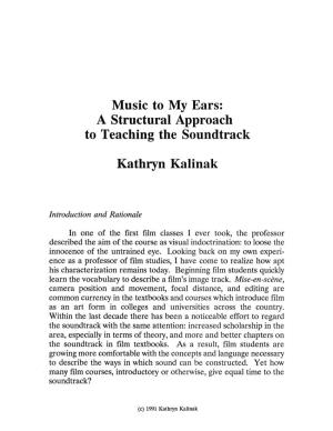 Music to My Ears: a Structural Approach to Teaching the Soundtrack