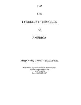 TYRRELLS Or TERRELLS AMERICA