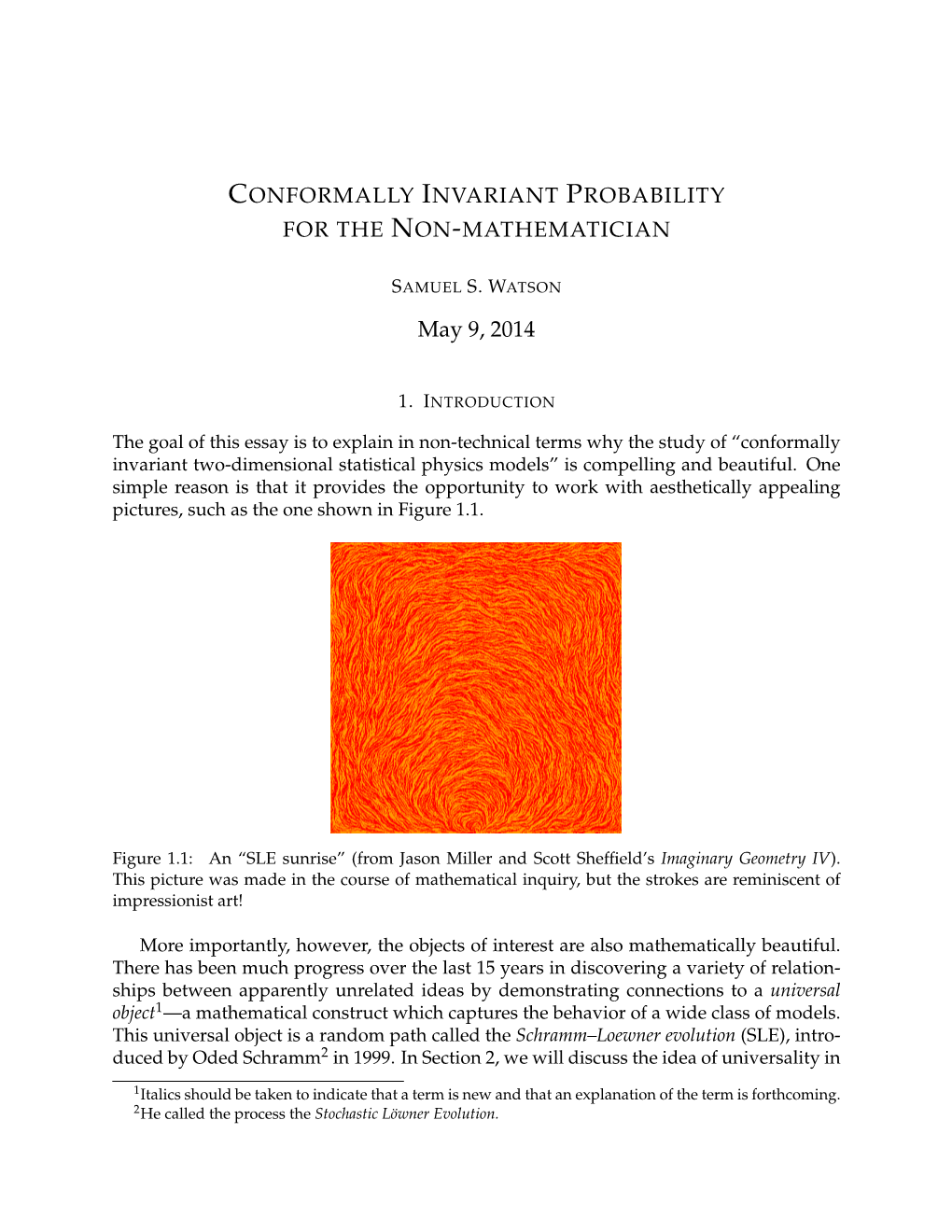 Conformally Invariant Probability for the Nonmathematician