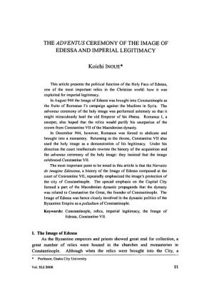 The Ad Ventus Ceremony of the Image of Edessaand Imperial Legitimacy