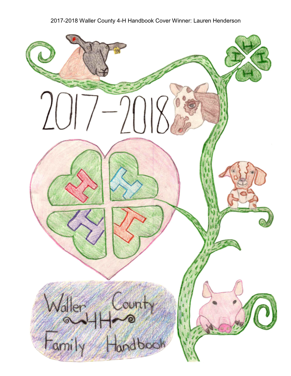2017-2018 Waller County 4-H Handbook Cover Winner: Lauren Henderson