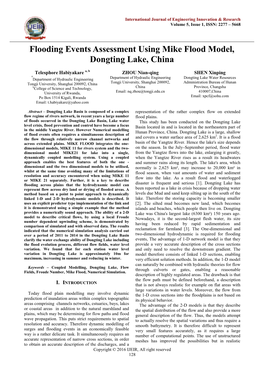 Flooding Events Assessment Using Mike Flood Model, Dongting Lake, China