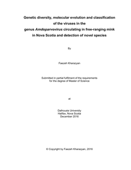 Genetic Diversity, Molecular Evolution and Classification of the Viruses In