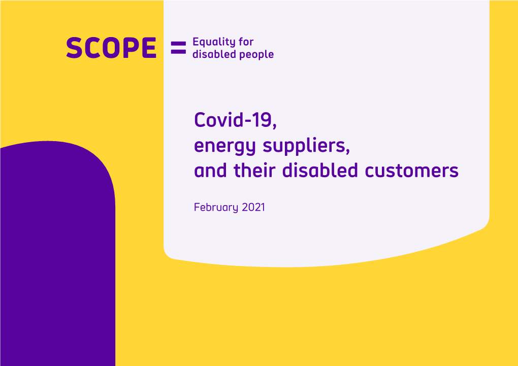 Covid-19, Energy Suppliers, and Their Disabled Customers