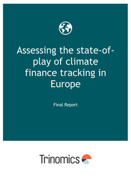 Assessing the State-Of- Play of Climate Finance Tracking in Europe