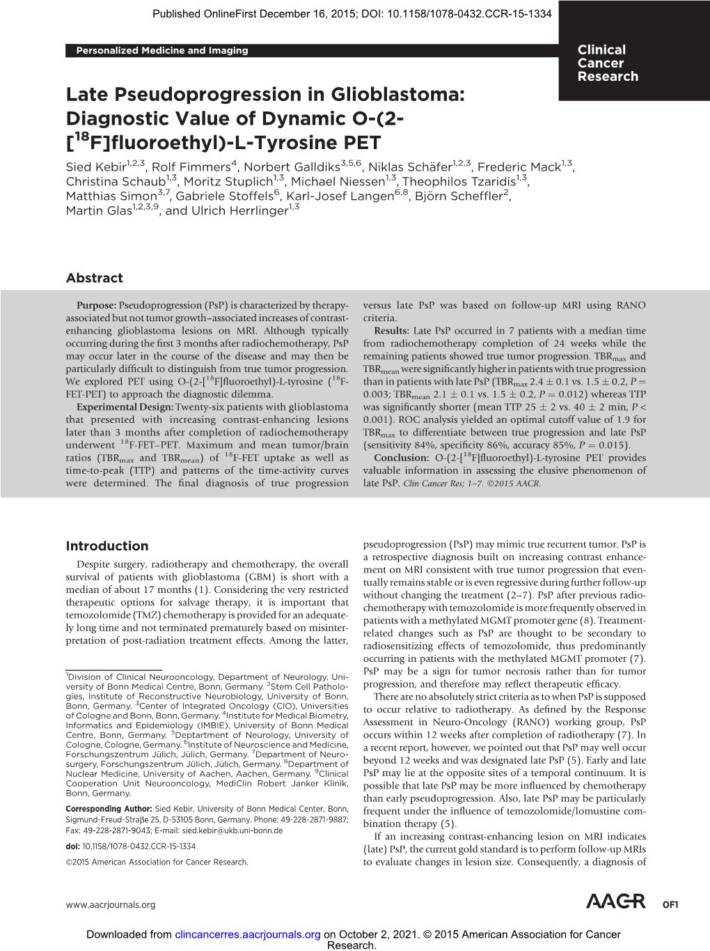 Late Pseudoprogression in Glioblastoma