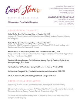 Download Production Makeup & Consultant Resume