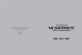 Soundcraft Vi Series Brochure 0511