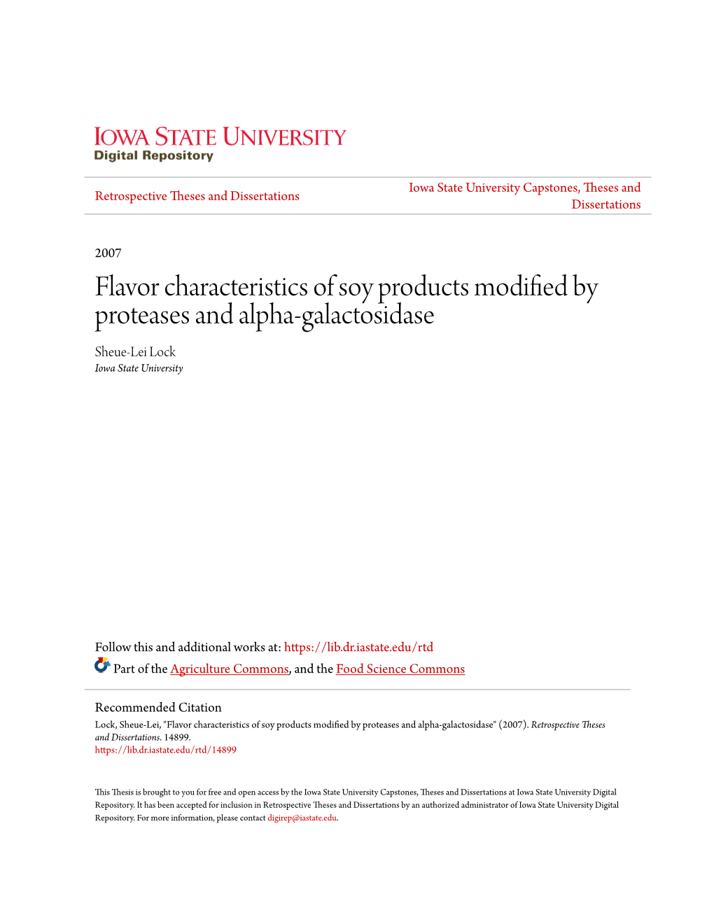 Flavor Characteristics of Soy Products Modified by Proteases and Alpha-Galactosidase